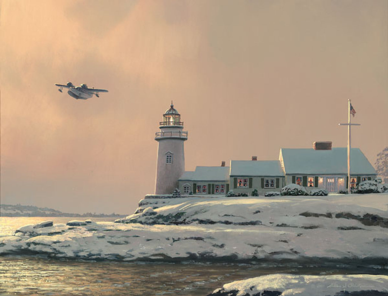 Afternoon Departure at Stoney Point Light, William S. Phillips LIMITED EDITION CANVAS