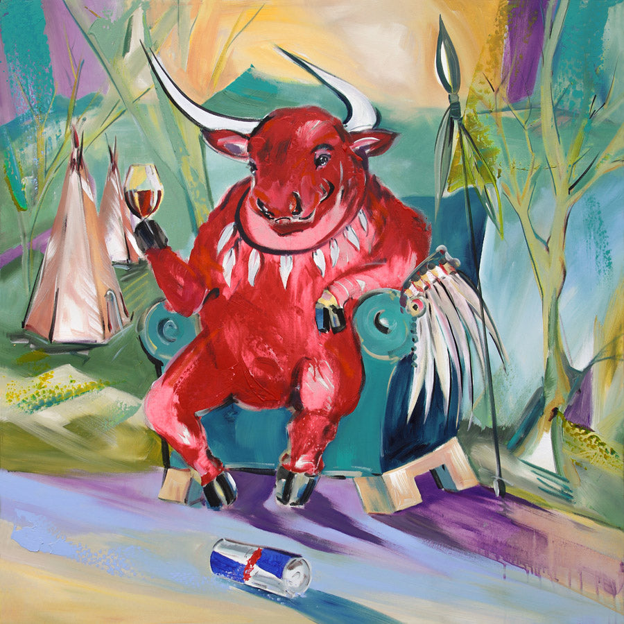 Sitting Bull by Alfred Gockel - 23x23 Embellished Canvas Print