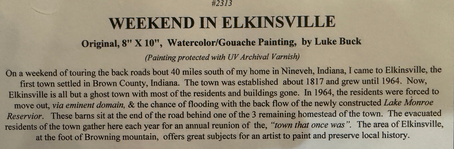 Weekend at Elkinsville by Luke Buck original painting
