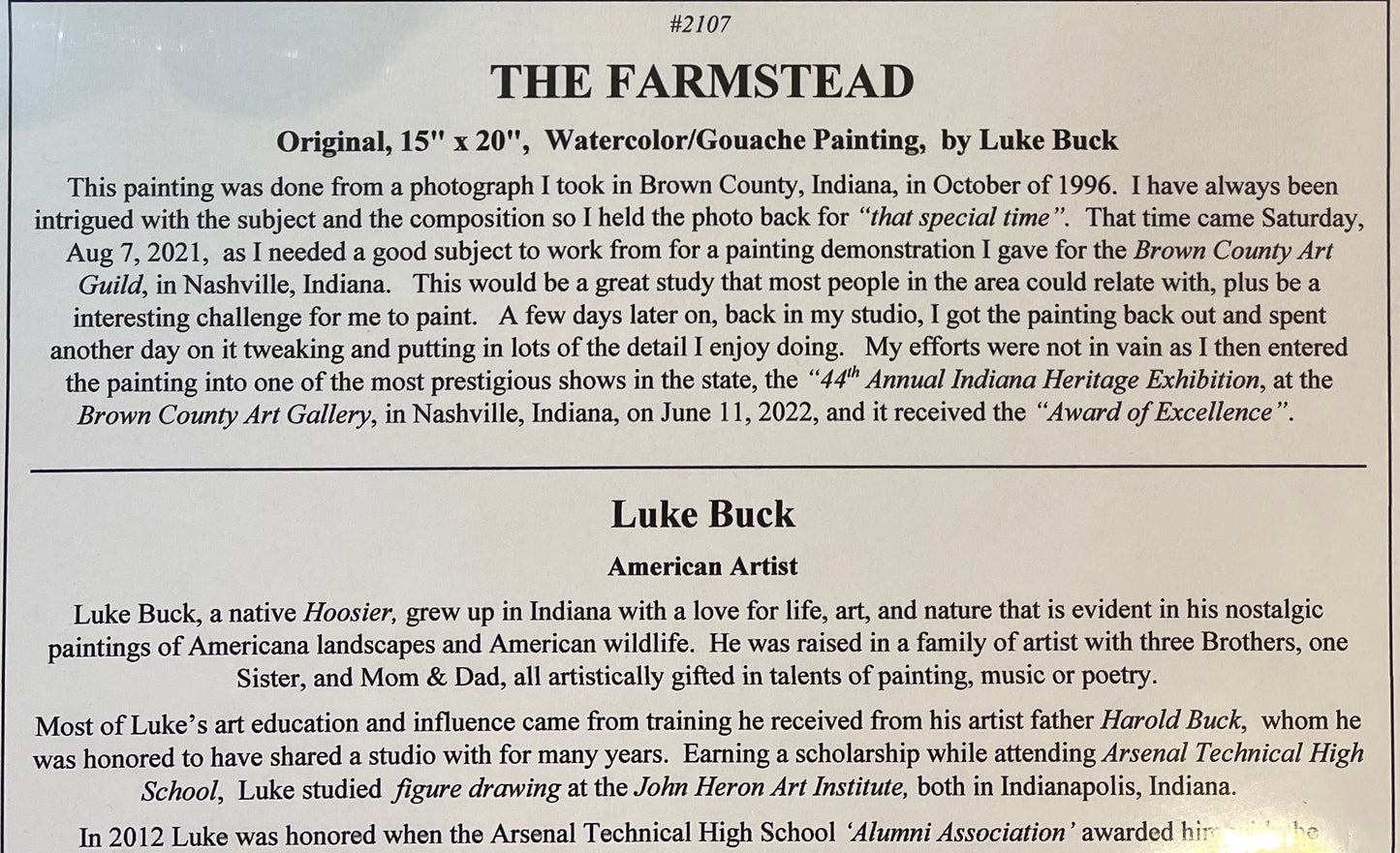 The Farmstead by Luke Buck - original painting