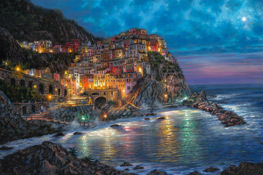 Manarola Italy 36x24 Original Painting by Robert Finale