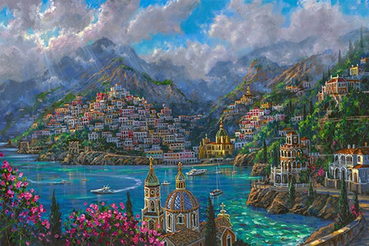 Morning View - Positano Coast - Original Painting by Robert Finale