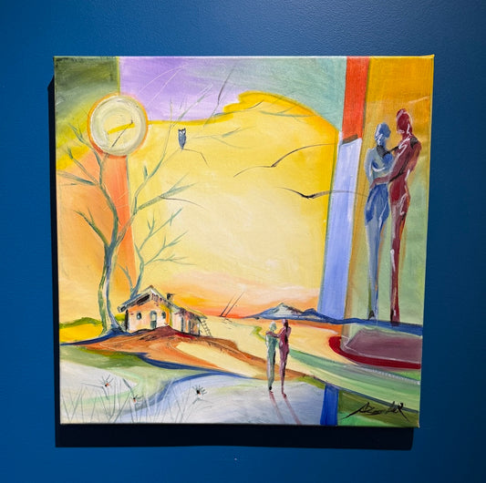 Home Sweet Home - Alfred Gockel 23x23 original painting