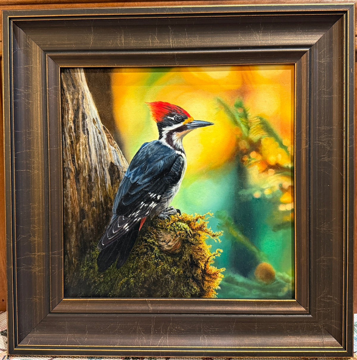 Pileated Woodpecker by Karla Mann 8x8 original painting